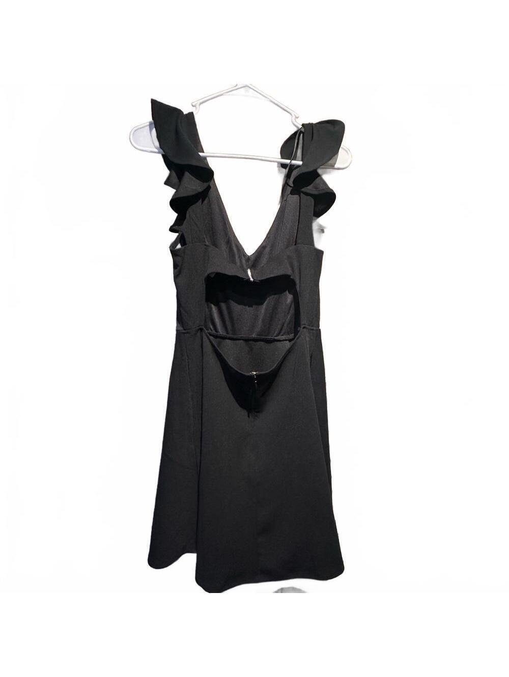 Altar'd State Black Ruffle Mini Dress - Picture 2 of 5